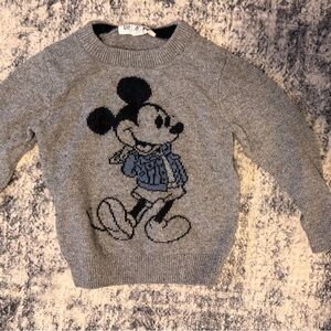 GAP Gray Sweater with Mickey Mouse Design